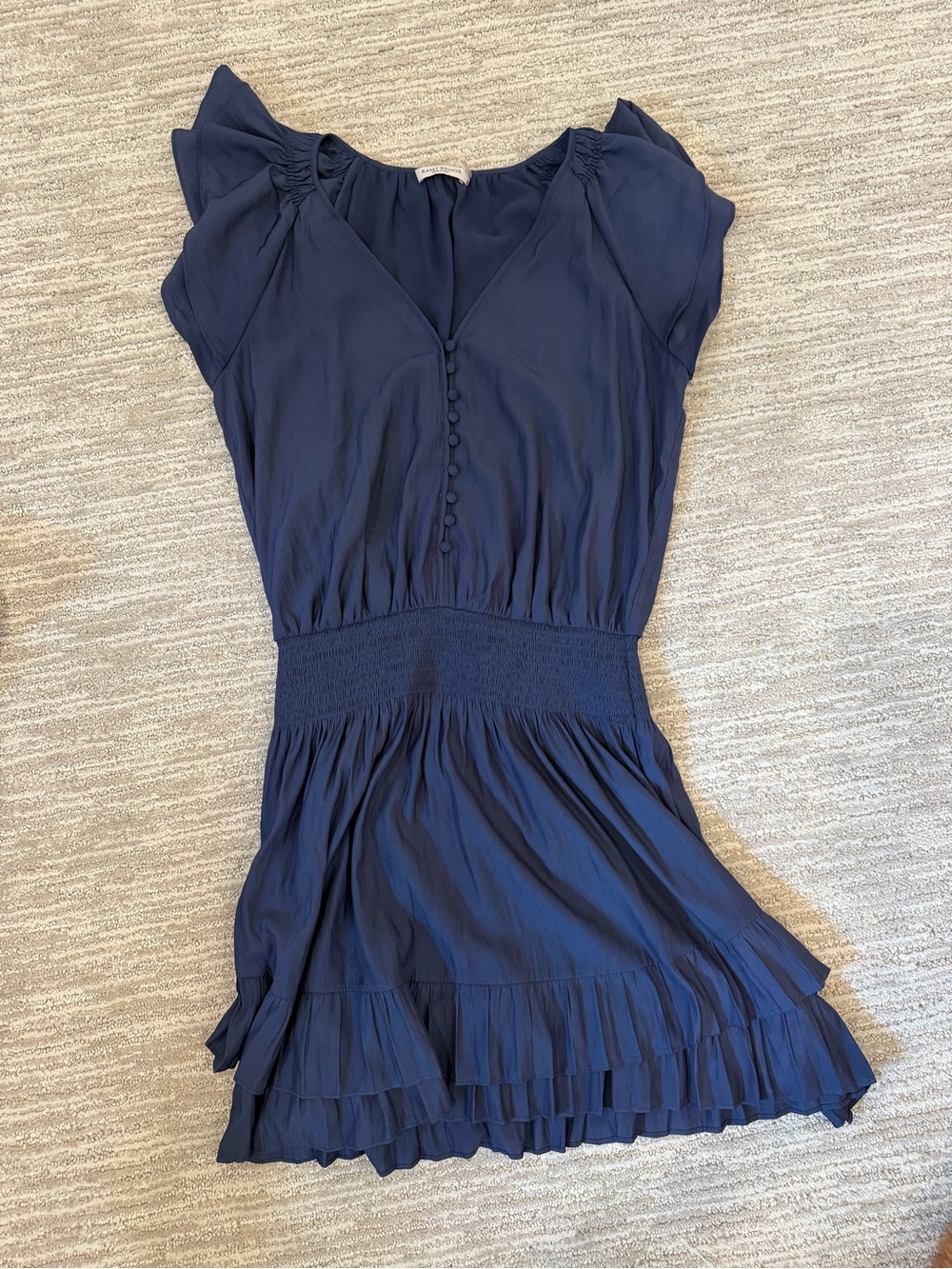 Ramy Brook Navy Tiered Ruffle Mini Dress